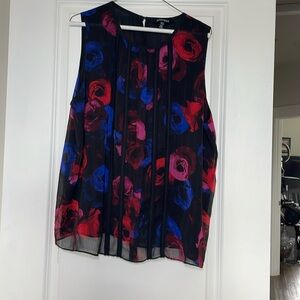 Ellen Tracey floral print sleeveless top size XL EUC